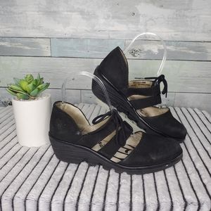 Fly London Lace Top Platform Shoes Size 37
